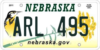 NE license plate ARL495