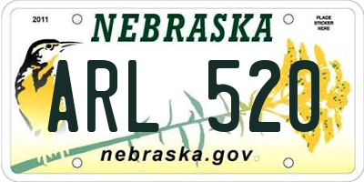NE license plate ARL520