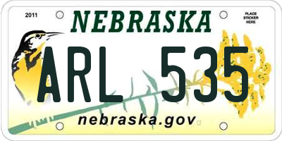 NE license plate ARL535