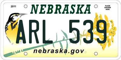 NE license plate ARL539
