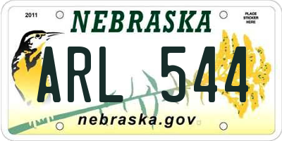 NE license plate ARL544