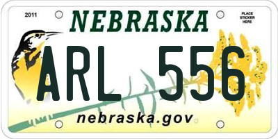 NE license plate ARL556