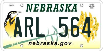 NE license plate ARL564
