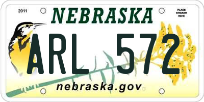 NE license plate ARL572