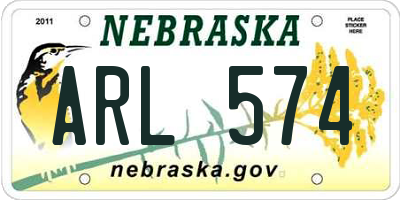 NE license plate ARL574