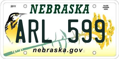 NE license plate ARL599