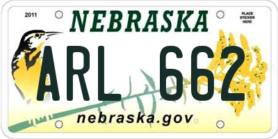 NE license plate ARL662
