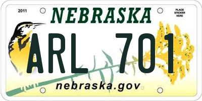 NE license plate ARL701