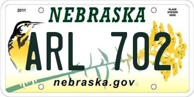 NE license plate ARL702