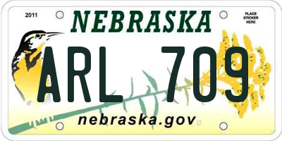 NE license plate ARL709