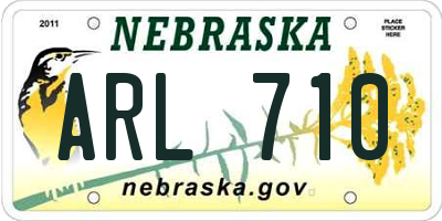 NE license plate ARL710