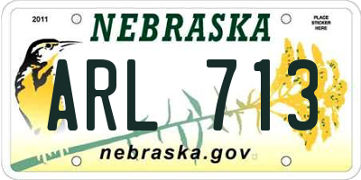 NE license plate ARL713