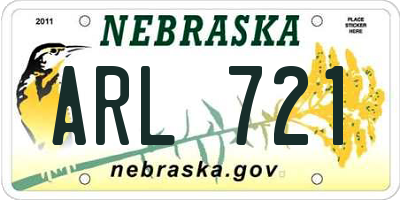 NE license plate ARL721