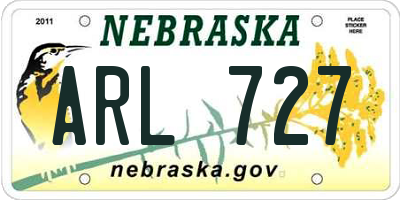 NE license plate ARL727