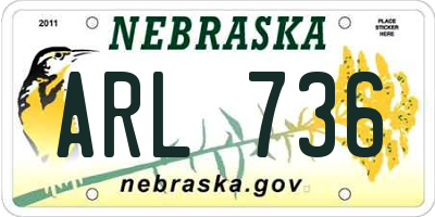 NE license plate ARL736