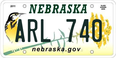 NE license plate ARL740