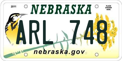 NE license plate ARL748