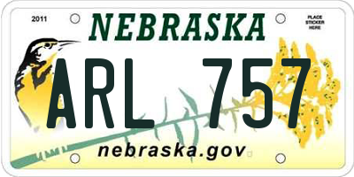 NE license plate ARL757