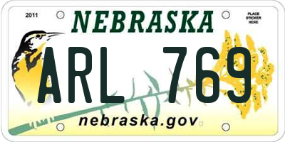 NE license plate ARL769