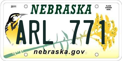 NE license plate ARL771
