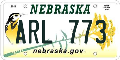 NE license plate ARL773
