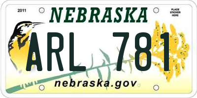 NE license plate ARL781