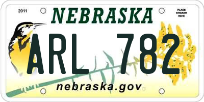NE license plate ARL782