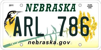 NE license plate ARL786