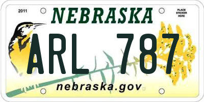 NE license plate ARL787