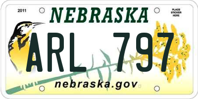 NE license plate ARL797