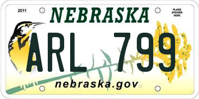 NE license plate ARL799