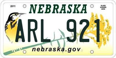 NE license plate ARL921