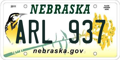 NE license plate ARL937