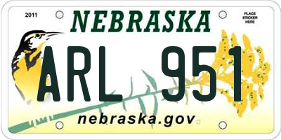 NE license plate ARL951