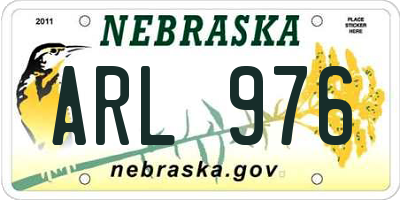NE license plate ARL976