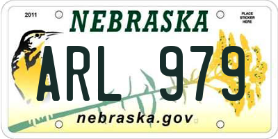 NE license plate ARL979
