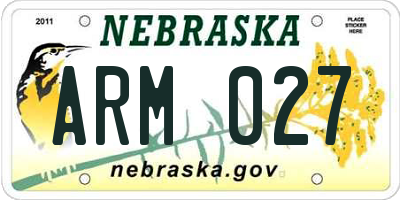 NE license plate ARM027