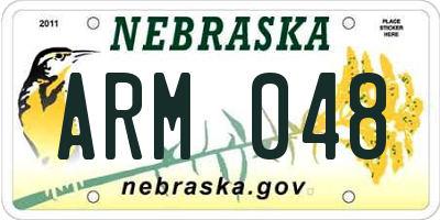 NE license plate ARM048