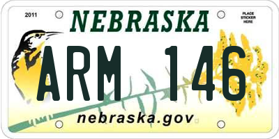NE license plate ARM146