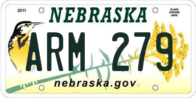 NE license plate ARM279