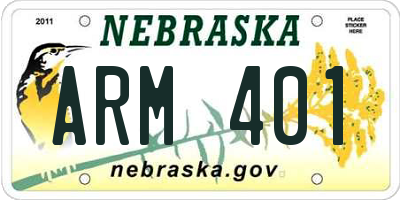 NE license plate ARM401