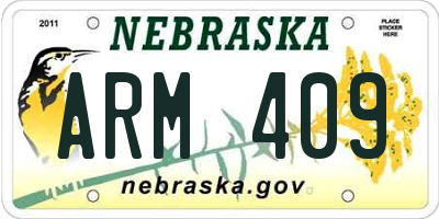 NE license plate ARM409