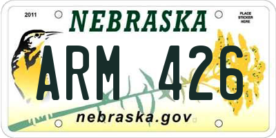 NE license plate ARM426