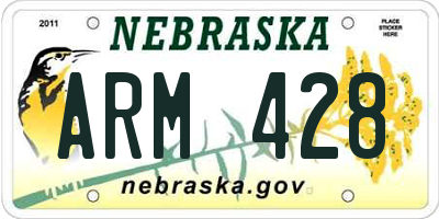 NE license plate ARM428