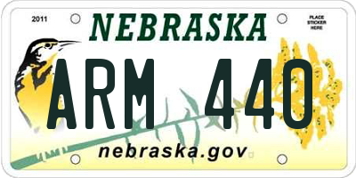 NE license plate ARM440