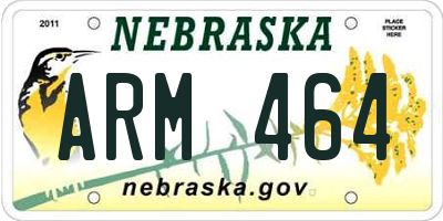 NE license plate ARM464