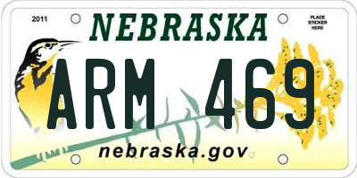 NE license plate ARM469