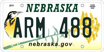 NE license plate ARM488