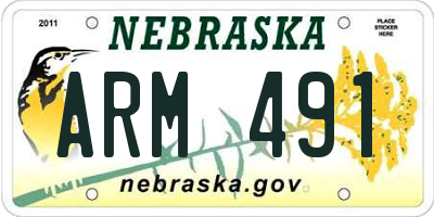 NE license plate ARM491
