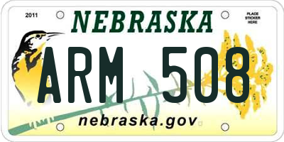 NE license plate ARM508